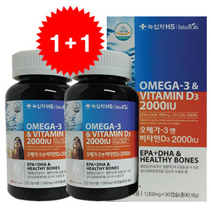 [1+1]녹십자HS 오메가3 앤 비타민D3 2000IU 90캡슐
