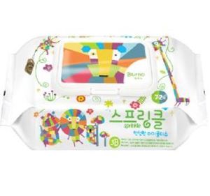 스프링클 프리미엄 행주형 아기용물티슈 캡형-10개(72매)